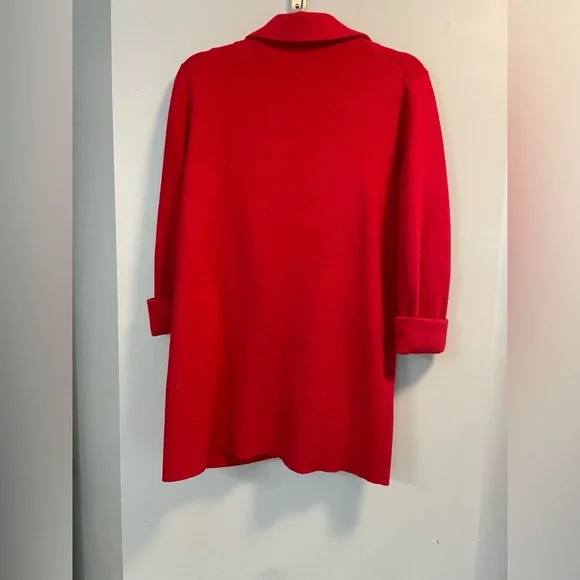 Magaschoni XS oversized boyfriend designer red cotton wool blend knit blazer EUC - Picture 5 of 5